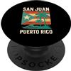 Novelty Stuff By Del San Juan, Porto Rico, palme, spiaggia, sopra, grunge, bandiera stile PopSockets PopGrip Adesivo