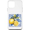 Italian Blue Tiles And Lemon Party Decor Custodia per iPhone 12 mini Limoni Italiani Mediterranei Mosaico Piastrelle Blu Lim