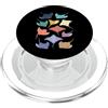 Manta Oceano Acquario Subacqueo Colorato Mantaray Colorato Carino PopSockets PopGrip per MagSafe