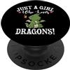 Chibi Dragon Mom Gifts T Shirts & Hoodie Cute Cartoon Womens Just A Girl Who Loves Kawaii Dragon PopSockets PopGrip Adesivo