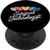 Cute Minimalist Scrub Tech OR Lover Nove Tecnologo chirurgico divertente dicendo cuori colorati PopSockets PopGrip Adesivo