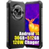 Blackview BL9000 Pro 5G Téléphone Portable Incassable 2025, Caméra Thermique, 36Go+512Go Dimensity 8020, 6.78 FDH+ Double Écran, Android 14 Téléphone, 8800mAh Smartphone Incassable Etanche,Noir