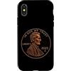 Lucky One Cent Design Custodia per iPhone X/XS 1 centesimo Lincoln 2025