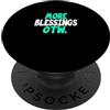 Light Teal Aqua Graphic Color Tee Grafica verde acqua chiaro More Blessings Coming Y'all Aqua PopSockets PopGrip Adesivo