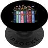 Wildflower Book Nerd Graphic Reading Ent Wildflowers Book Lover Lettura Estetica Floreale Libri Reader PopSockets PopGrip Adesivo