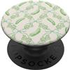Pickle Aesthetic Designs Modello preppy verde sottaceto e fiocco verde PopSockets PopGrip Adesivo