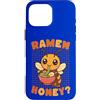 Kawaii Triangle Custodia per iPhone 16 Pro Max Kawaii Bee Mangiare Ramen Tagliatelle Divertente Foodie