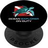 Underwater Exploration Gear Store Ocean Explorer On Duty Subacqueo PopSockets PopGrip Adesivo