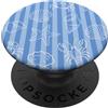 Coastal Doodle Nautical Aesthetic Stripe Blu Strisce Aragosta Granchio Conchiglia Estetica Nautica Estate PopSockets PopGrip Adesivo