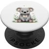 Timowo Studio Koala con fiori e farfalle PopSockets PopGrip Adesivo
