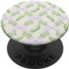 Pickle Aesthetic Designs Modello preppy verde sottaceto e fiocco lilla PopSockets PopGrip Adesivo