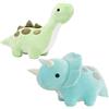 Cpoeof 2pc Dinosauro Peluche, 30cm/50cm Giocattolo di Dinosauro Peluche Animali, Dino Plushie Morbido, Kawaii Triceratops Peluche, Regalo di Compleanno (30cm, Long-necked Dragon + Triceratops)
