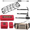 Ezweiji Set di 9 accessori RC Crawler 1/10, decorazione per tettuccio RC con rete per bagagli RC e kit decorativo in scala 1:10, come Traxxas TRX-4, Axial SCX10 III, Absima Sherpa (rosso e bianco 1/10