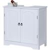 Relaxdays Mobile sottolavabo Relaxdays con 2 Ante, HxLxP: 60 x 60 x 30 cm, MDF, Zinco, Mobile da Bagno per lavabo, Bianco