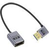 Duttek Cavo di prolunga HDMI ad angolo retto 8K, 30 cm, cavo HDMI maschio a femmina, cavo HDMI ultra sottile corto a 90 gradi da 48 Gbps, OD2,5 mm, supporto 8K a 60 Hz, 4K a 240 Hz, HDR dinamico,