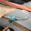 Bracciale Cuff In Argento Sterling 925 Fatto A Mano In Turchese Blu E Rame CT-33