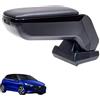 RATI ARMSTER S Bracciolo adatto per HYUNDAI I20 2020- / BAYON 2021- [nero,pelle vegana] Bracciolo centrale retrofittabile con vano portaoggetti