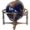 Unique Art Since 1996 Unique Art 53,3 cm Altezza Blu Lapis Ocean Tavolo Gemstone Globe Mondo con 4 Gambe Argento Stand