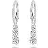 Swarovski Orecchini a cerchio Attract Trilogy, Taglio Round, Bianchi, Placcato rodio