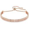Swarovski Matrix Bracciale Tennis, Gioiello Versatile con Zirconia Bianchi, Pietre a Taglio Round, Design Cupchain, Chiusura a Scorrimento, Placcatura in Tonalità Oro Rosa, 24 cm, 0,4 cm