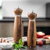 JF JAMES.F Set macina sale e pepe, in legno di acacia, 20,3 cm, macinino sale e pepe in legno con anima in ceramica e acciaio inossidabile