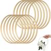 SRTSTR 12 Pezzi Cerchi per Acchiappasogni 15 cm Anelli in Legno di Bambù Cerchi Legno per Macramè Ghirlande Floreali Decorazioni Fai da Te e Artigianato