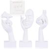 oliruim Set di 3 piccole statue pensatrici, arte bianca, astratto, per la casa, decorazione per appartamento, libreria, mensola sospesa, tavolino da caffè, scrivania, bagno, decorazione (3 pezzi