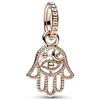 PANDORA Pendente Moments con mano Hamsa placcato in oro rosa 14 carati