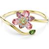 Swarovski Idyllia Bracciale Rigido, con Cristalli Multicolore, Motivo a Fiore, Taglio Misto, Taglia M, Placcato in Tonalità Oro, 16,7 cm, 5,8 x 4,8 cm, 3,2 x 2,6 cm 2,8 cm