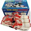 wind-up multi action Astronave giocattolo lancia dischi vintage in scatola Astro-Launch Fightership