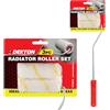 Dekton Set di 3 rulli per radiatore, vassoio da 10,2 cm, manico da 10,2 cm e 3 mini ricariche a rullo (microfibra e micromix verde), ideale per radiatori, piccole superfici, fai da te e pittura