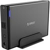 ORICO Case Esterno per Disco Rigido 3,5 '' con Alloggiamento Rimovibile, Adattatore da USB 3.1 Gen 1 a SATA 3.0 per HDD SATA da 3,5 Pollici con Alimentatore da 12V 2A, 20 TB Max, Display (Nero 7688C3)