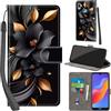PHINIENLAND Cover per Huawei Honor 8A 2019/2020 / Huawei Y6 Prime 2019 Case PU Pelle Custodia [Kickstand] [Chiusura magnetica] [Slot per Schede], Portafoglio Flip Custodia per Honor 8A,Fiori