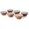 TOROS STORE Confezione da 6 pomelli a cono in legno per armadietti, colore marrone, diametro 3,5 cm, forma rotonda, per cassetti, porte, comò e cassetti, maniglie per ante dell'armadio da cucina