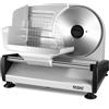 YASHE Affettatrice Elettrica Da Casa, 150W, Lama Inox Rimovibile 19cm, Spessore Regolabile 0-15mm, Blocco di Sicurezza, Piedini Ventosa per Carne, Formaggio e Pane