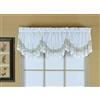 Today's Curtain, Mezzaluna in organza macramè vintage, 45,7 cm, bianco/blu, 147,3 x 45,7 cm (larghezza x lunghezza)