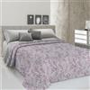 PENSIERI DELICATI Copriletto Matrimoniale 260 x 280 cm, Telo Singolo 100% Cotone Pique, Ideale Come Telo Arredo, Coperta Salva Letto 2 Piazze, Fantasia Vittoria Rosa, 100% Made in Italy