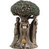 Ebros Gift Ebros Celtic Sacred Moon Triple Dea Madre Fanciulla Crone sotto l'albero della vita statua alta 14 cm Ecate Brigida Wicca Wicca Wicca Holy Trinity Decor Scultura decorativa Figurine Cosmico Celeste