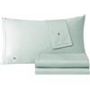Lacoste Set di 3 lenzuola in percalle di cotone traspirante, rinfrescante e di qualità alberghiera, tasche profonde, facili da applicare, certificate Öko-Tex, verde acqua chiara, pieno