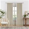 DUALIFE Tende oscuranti con pieghe naturali, lunghe 228 cm, color crema beige, termiche, insonorizzate, per soggiorno, sistema a binario con ganci, 2 linguette posteriori, betulla naturale, set di 2