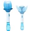 Cepewa Bolle di sapone a forma di fiore di loto azzurro | 10 x 33 cm plastica 115 ml soluzione | Macchina per bolle di sapone elettrico | Supporto per ricarica soluzione per bolle di sapone a batteria luce