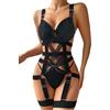 Lilosy Sexy Harness Body Lingerie Rave Outfits, Nero, Medium