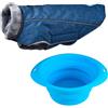 WELL HOME MOBILIARIO & DECORACIÓN Set cappottino blu 40 cm + ciotola rotonda pieghevole per animali domestici Hearts&Homies