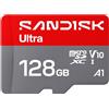 SANDISK Ultra scheda microSDXC 128 GB, UHS-I + SD Adapter (velocità di lettura fino a 195 MB/s, video Full HD, V10, U1, C10, A1) Per gli smartphone, i tablet, le fotocamere e i laptop Android