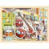 goki 57336 - Puzzle da Inserire per Bambini - Promuove l'immaginazione e Le abilità motorie, i Vigili del Fuoco e l'ambulanza, 40 cm x 30 cm, Set da 96 Pezzi, a Partire dai 3 Anni