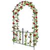 Kalolary 2,3 M Arco da Giardino con Cancello, Kalolary Pergolato Giardino in Metallo Resistente Piante Rampicanti Traliccio Nuziale Arco Tunnel Tralicci Viti fiori Supporto Arrampicata Cortile Patio all'aperto