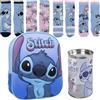 Lucky Boxer ZAINO BAMBINO 3D STITCH + Confezione di 4 calzini per bambini, motivo Stitch, taglia 35-38, blu, 35-38, Casual