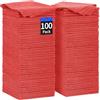 HOMERHYME Shop, Confezione da 100 stracci in microfibra per la pulizia, assorbenti, senza pelucchi, per meccanici, automobilistici, industrie, garage e pulizie, 29,2 x 29,2 cm, rosso