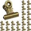 luckaide Piccole clip per bulldog, 20 pezzi, 30 mm, in bronzo, metallo e metallo, clip di carta, clip per foto, graffette per documenti, portablocco, per borse, negozi, casa