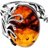 SilverAmber Jewellery - Anello regolabile in argento Sterling 925 e ambra baltica, design moderno - 7602, Adjustable, Pietra preziosa, Ambra